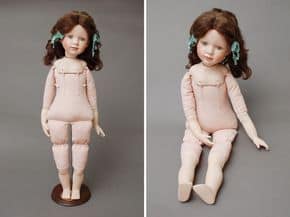 muñecas mixtas,  arcilla,  muñeca de tocador, tela de algodón