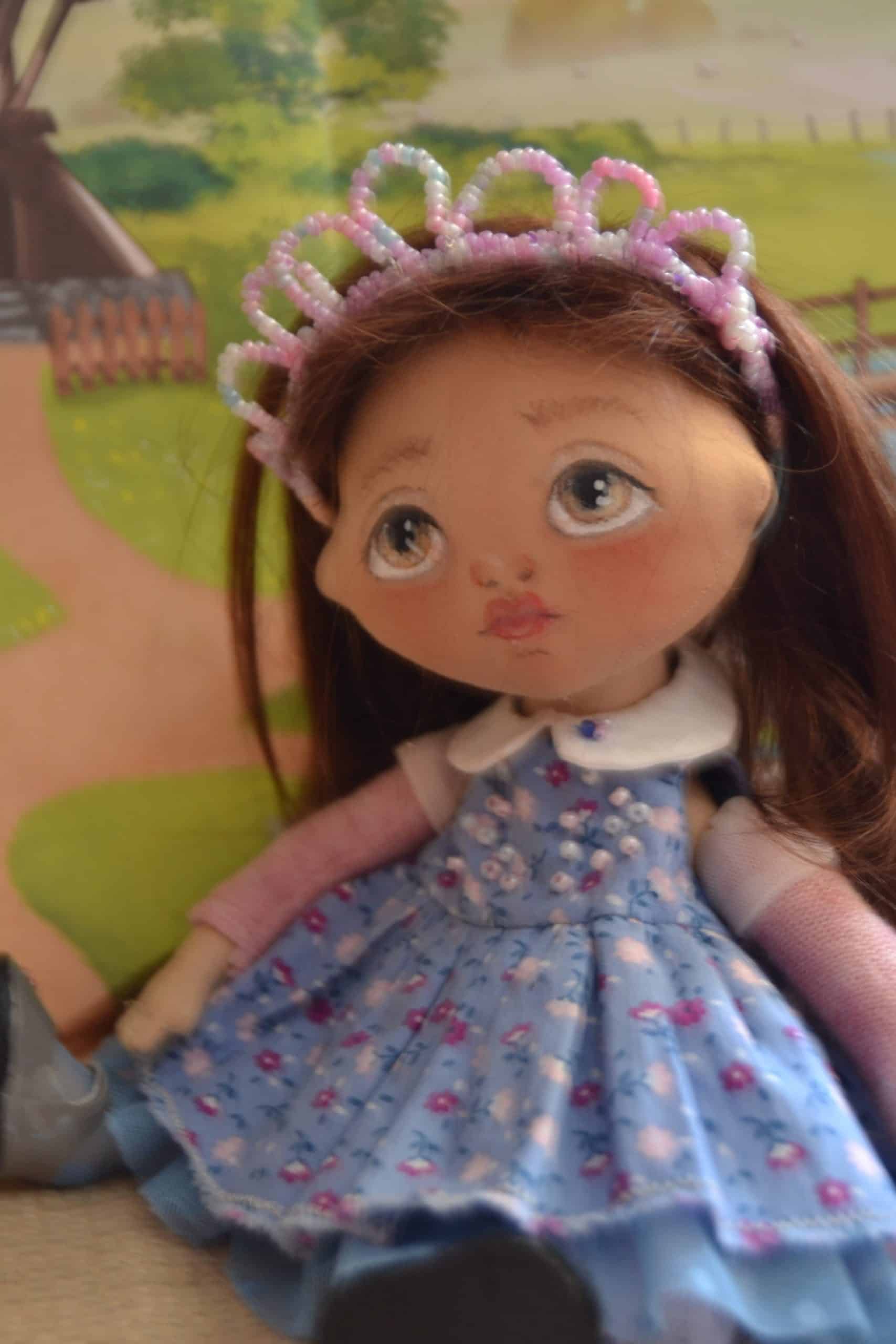 muñeca pintada,   princesa,   vestido,   pintura facial
